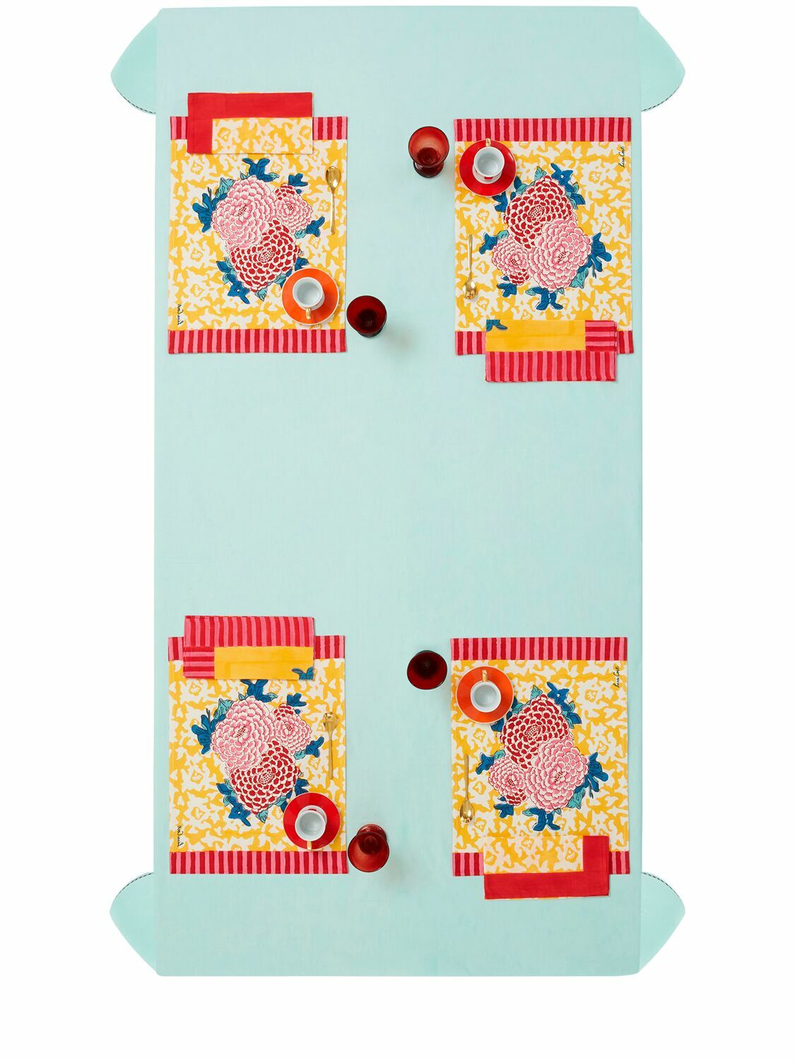 LISA CORTI Set Of 2 Arabesque Corolla Placemats