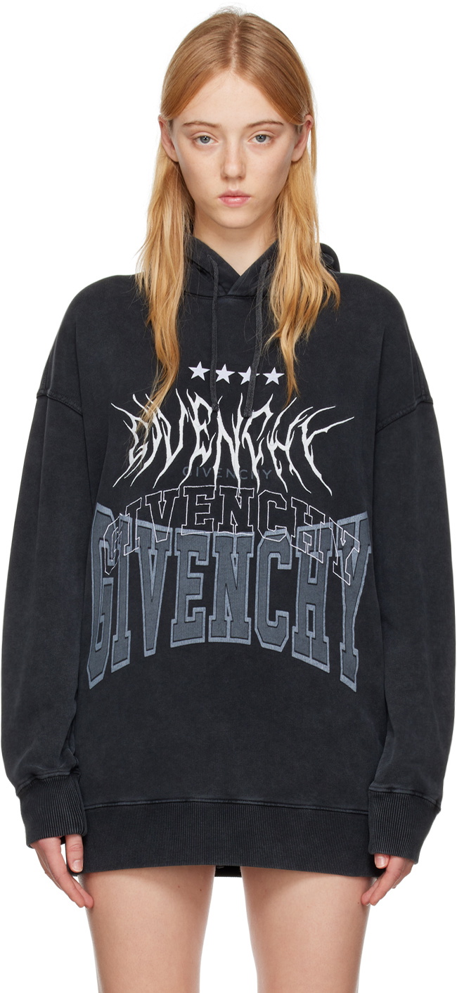 Givenchy Gray Embroidered Hoodie Givenchy