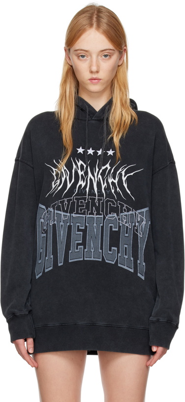 Photo: Givenchy Gray Embroidered Hoodie