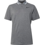 Nike Golf - Vapor Contrast-Tipped Striped Dri-FIT Golf Polo Shirt - Gray
