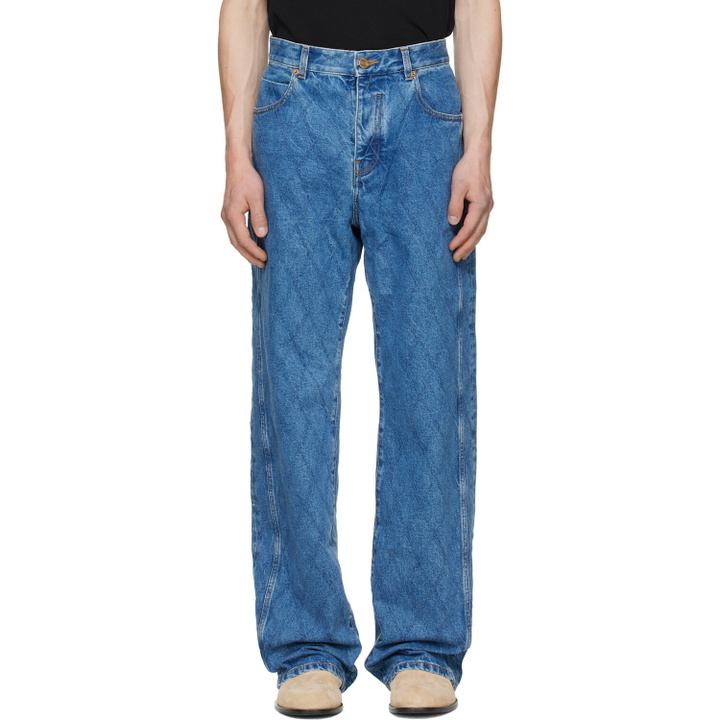 Photo: BALMAIN Blue Loose Denim Jeans