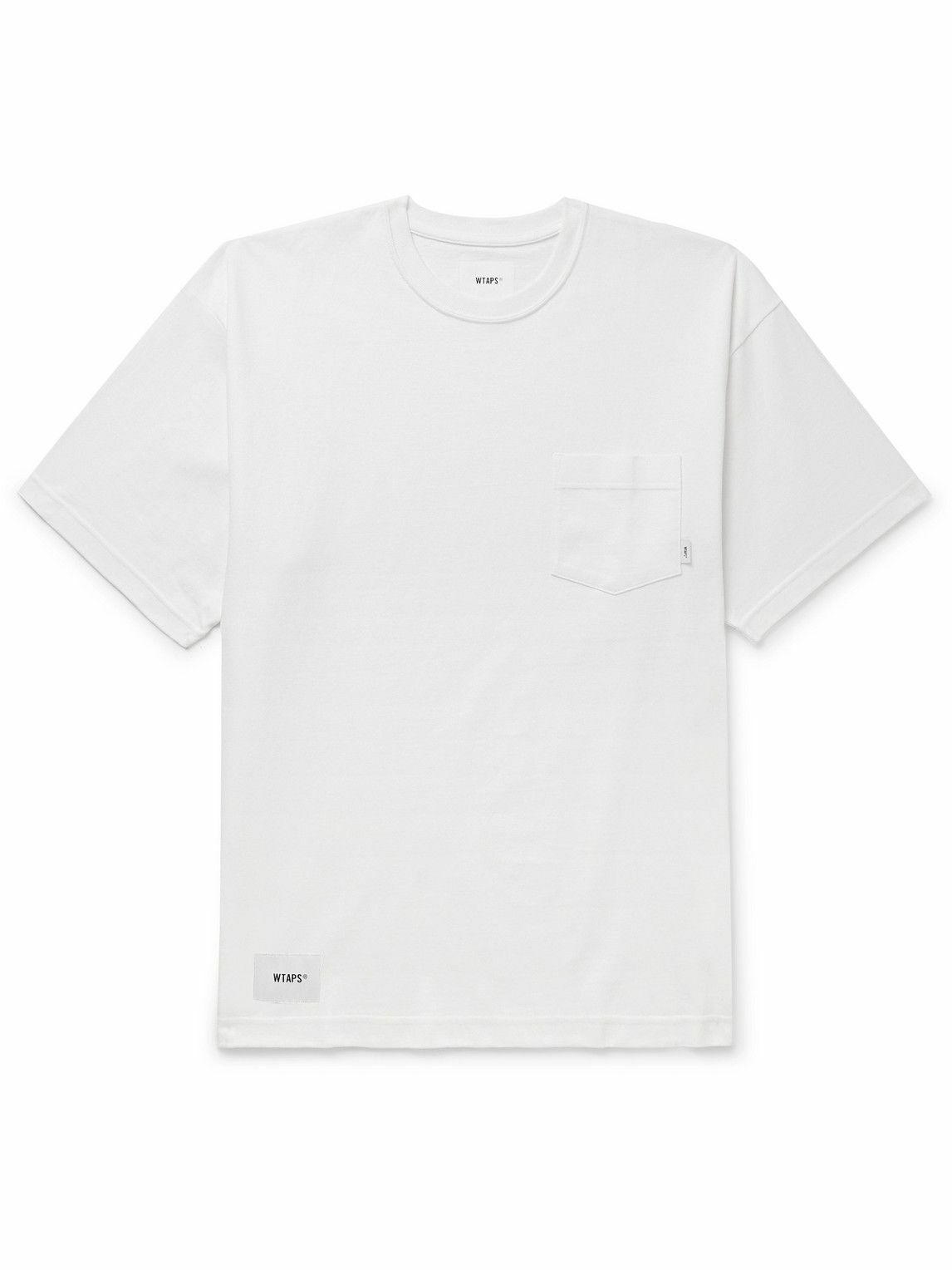 WTAPS ホワイト Tシャツ X02 WTAPS - Logo-Appliquéd Cotton-Jersey T-Shirt - White WTAPS