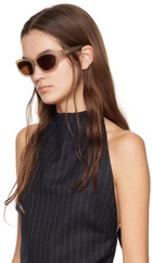 Dries Van Noten Beige Linda Farrow Edition Goggle Sunglasses