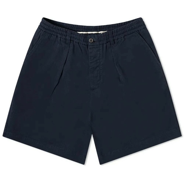 Photo: Universal Works Men's Pleated Track Short in Navy