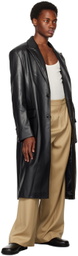 System SSENSE Exclusive Black Faux-Leather Coat