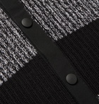 Balenciaga - Ribbed Logo-Print Striped Cotton Cardigan - Black