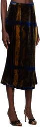 KIM SHUI Brown Printed Midi Skirt