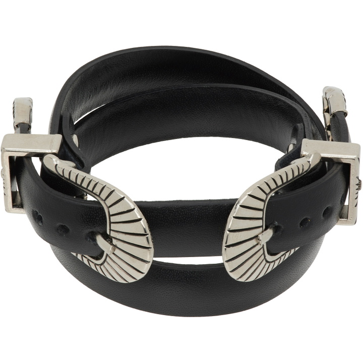 Photo: Toga Pulla Double Buckle Leather Bangle Bracelet