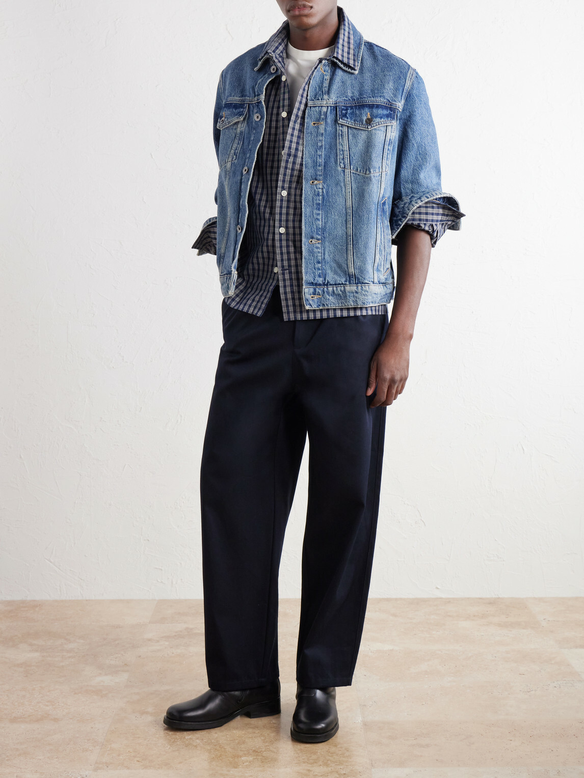 NN07 - Deon 50035 Checked Woven Organic Cotton Shirt - Blue