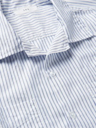 Save Khaki United - Striped Camp-Collar Cotton Oxford Shirt - Blue