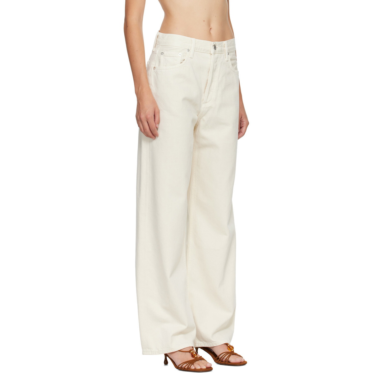 AGOLDE Off-White Low Slung Baggy Jeans