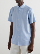 Brioni - Cotton, Linen and Silk-Blend Shirt - Blue