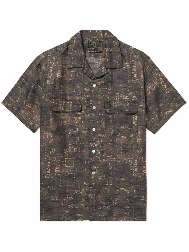 Photo: Beams Plus - Convertible-Collar Printed Cotton-Twill Shirt - Brown