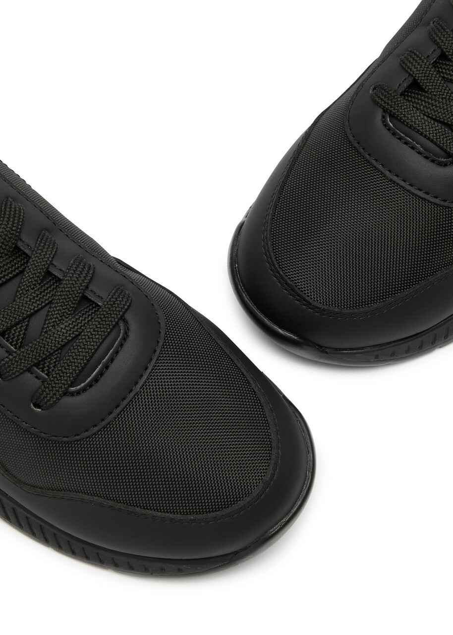 Boss Titanium Runner Panelled Nylon Sneakers Black BOSS