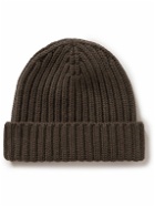 The Row - Dibbo Ribbed Cashmere Beanie - Brown