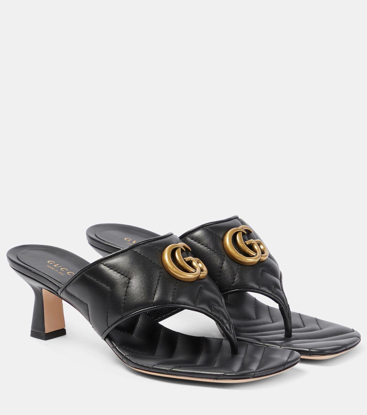 Gucci GG Marmont 55 leather thong sandals Gucci