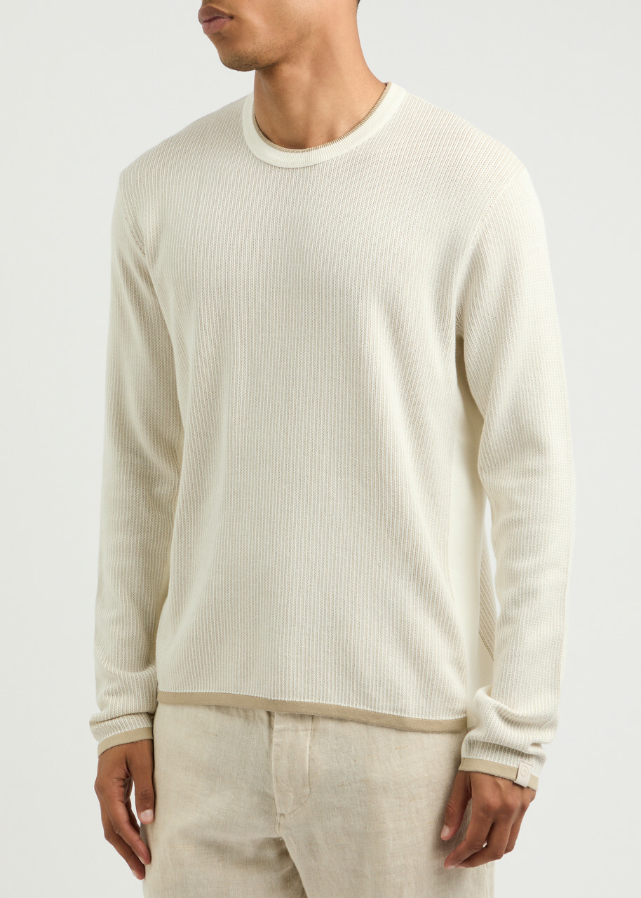 Rag & Bone Harvey Panelled Cotton Jumper Ivory