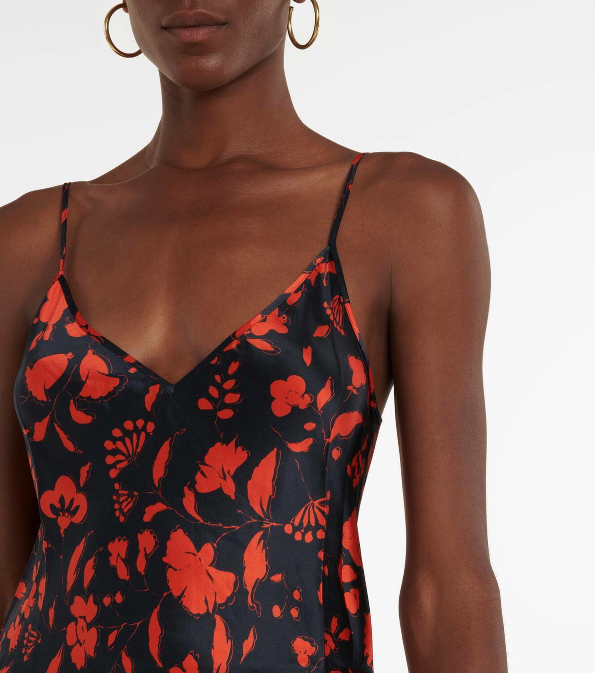 Lee Mathews Bella floral silk satin slip dress
