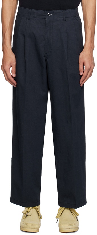 Photo: POTTERY Navy Two Pleated Trousers
