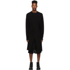 Julius Black Draping Long Sleeve T-Shirt