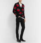 AMIRI - Intarsia Cashmere and Wool-Blend Cardigan - Black