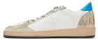 Golden Goose White & Blue Ball Star Sneakers