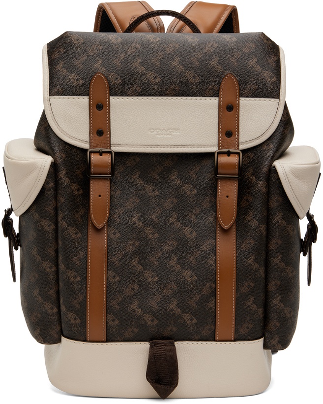 Photo: Coach 1941 Brown & Off-White Hitch Backpack