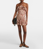 Marant Etoile Dijimia printed ruffled cotton top