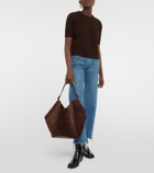 Khaite Lotus Medium suede tote bag