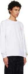 GCDS White Surfing Wirdo Long Sleeve T-Shirt