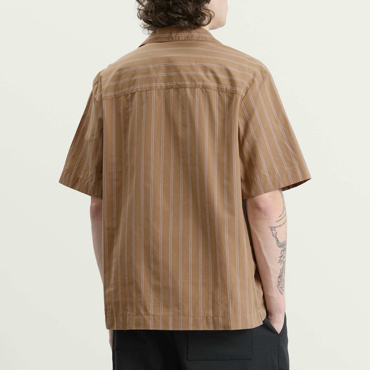 A.P.C. Men's Chemise Beckett Logo Shirt in Beige