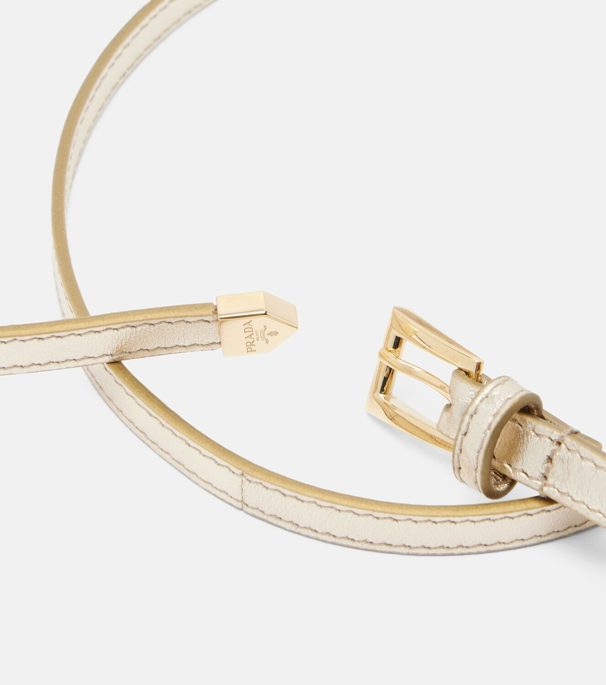 Prada Metallic leather belt