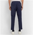 Moncler - Tapered Stretch-Cotton Track Pants - Blue