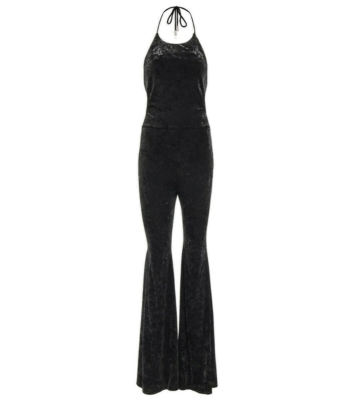 Photo: Alexandre Vauthier Halterneck flared velvet jumpsuit