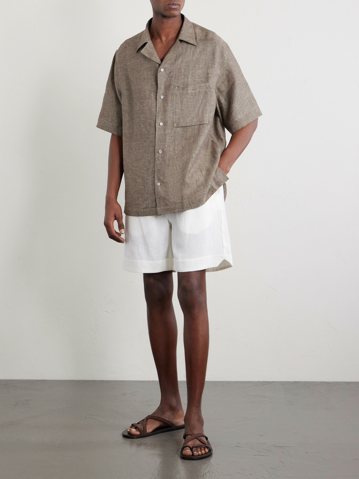 Eleventy - Straight-Leg Linen Shorts - White
