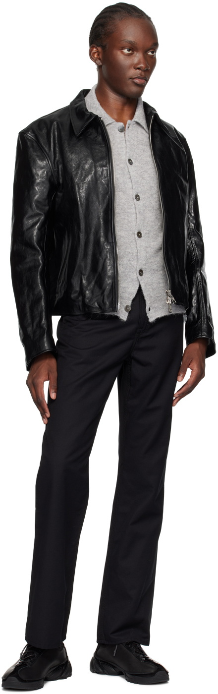 OUR LEGACY Black Mini Leather Jacket Our Legacy