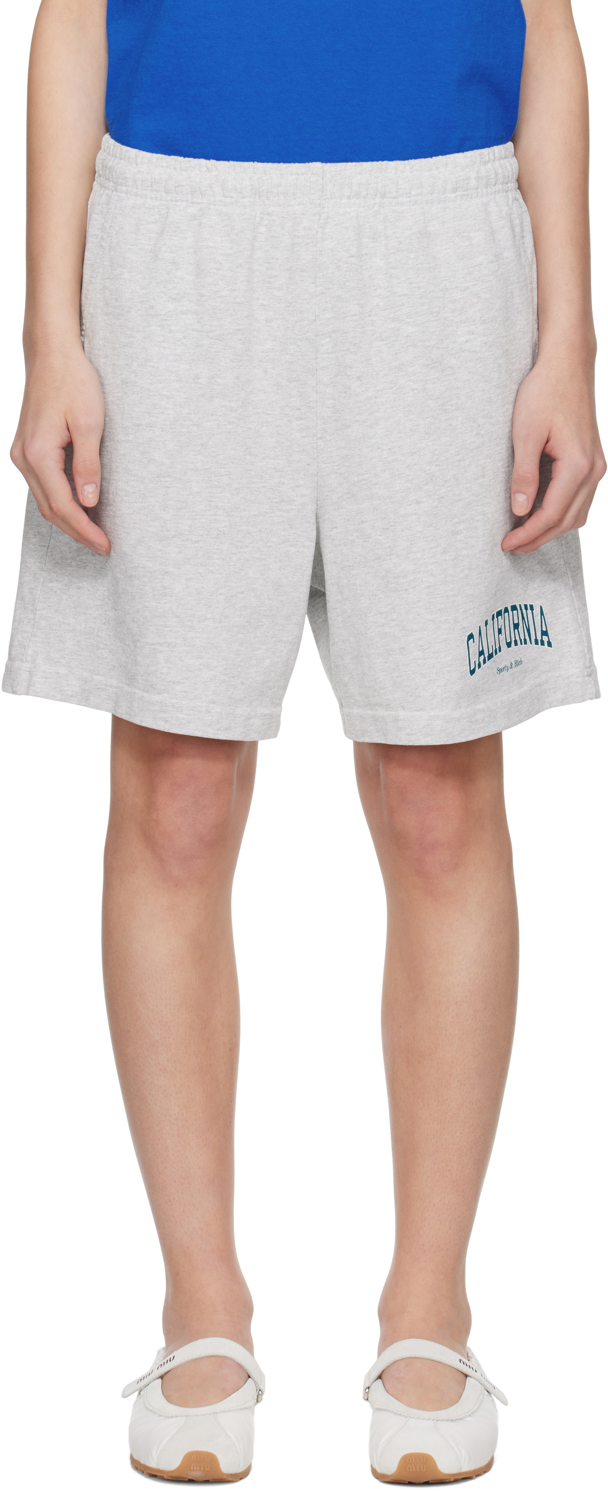 Sporty & Rich Gray 'California' Gym Shorts