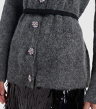 Self-Portrait Belted embellished cardigan