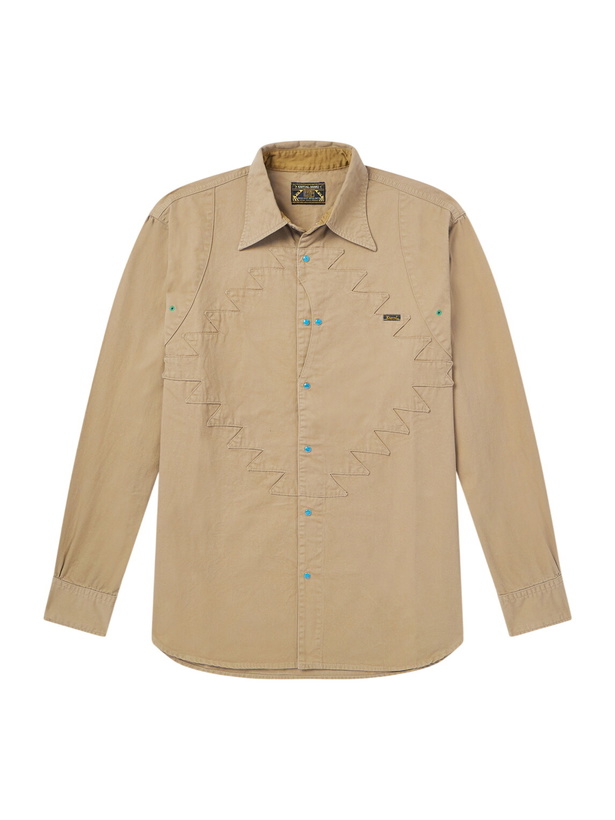 Photo: KAPITAL - Thunderbird Panelled Cotton-Twill Shirt - Neutrals