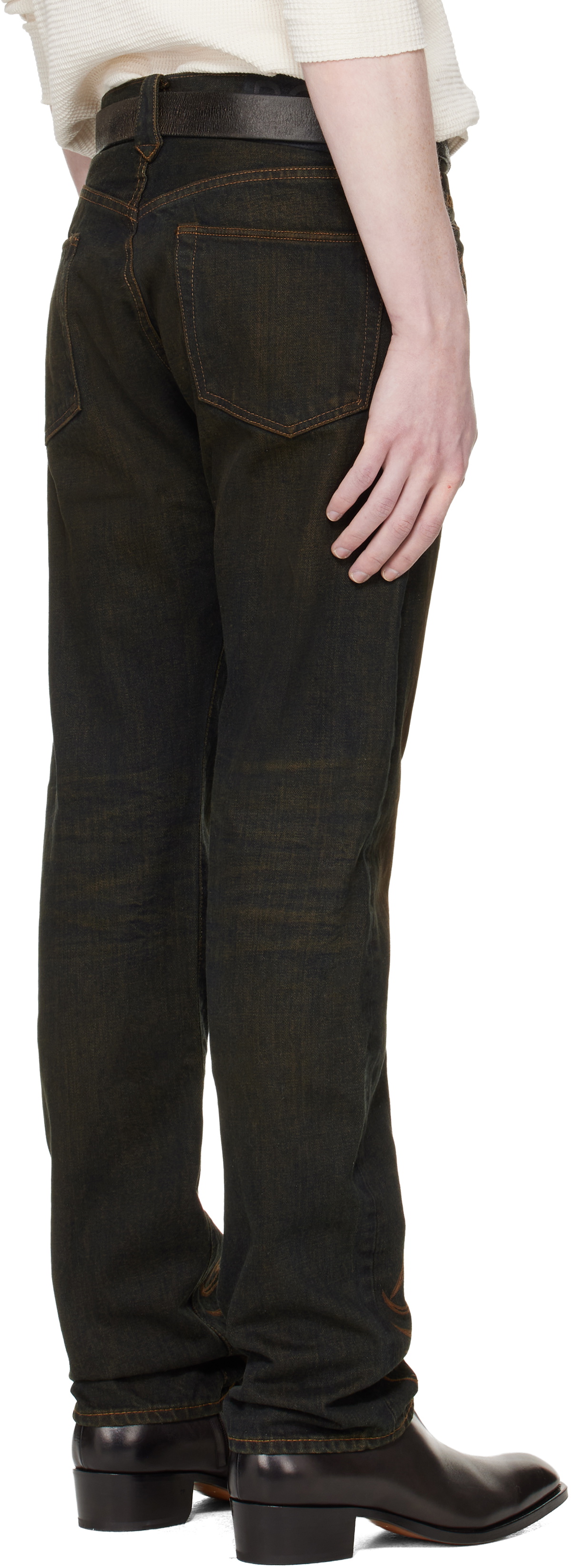 RRL Navy Western Straight Leg Jeans