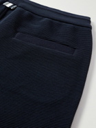Thom Browne - Straight-Leg Striped Ribbed Cotton-Jersey Drawstring Shorts - Blue