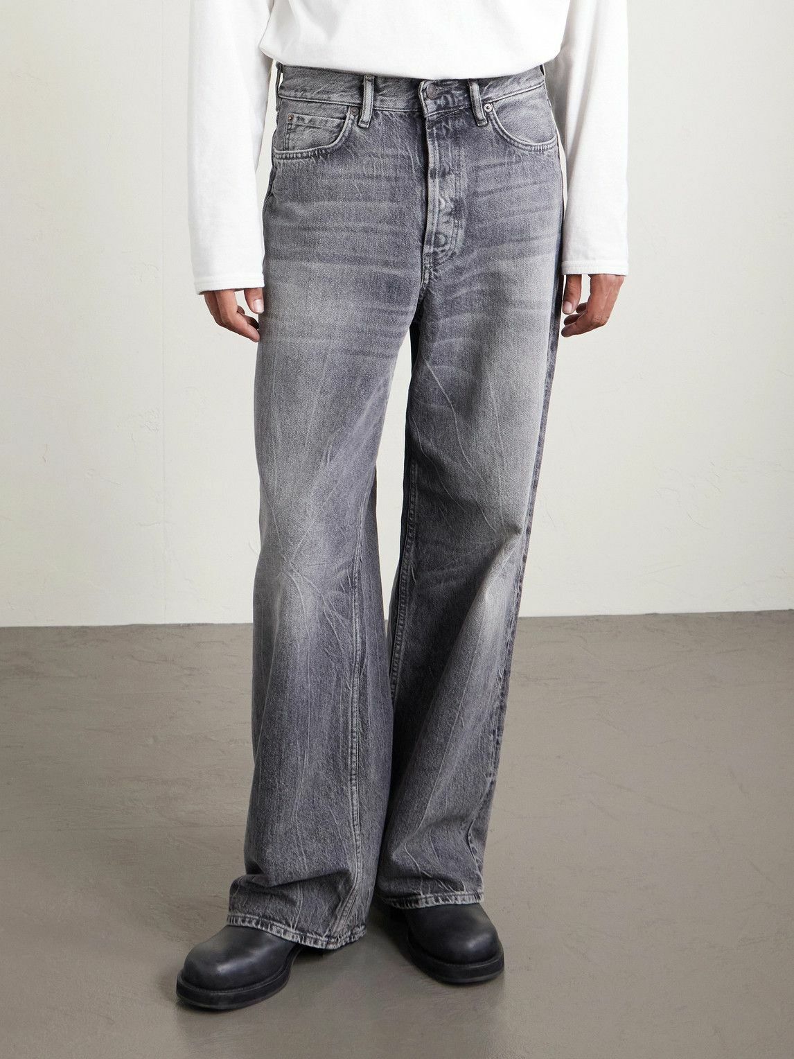 Acne Studios - 1981 U Gothik Wide-Leg Jeans - Gray Acne Studios
