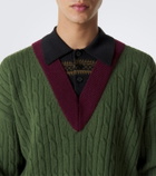Dries Van Noten Layered wool and cotton polo sweater