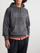 Neighborhood - Logo-Embroidered Pigment-Dyed Cotton-Jersey Hoodie - Black