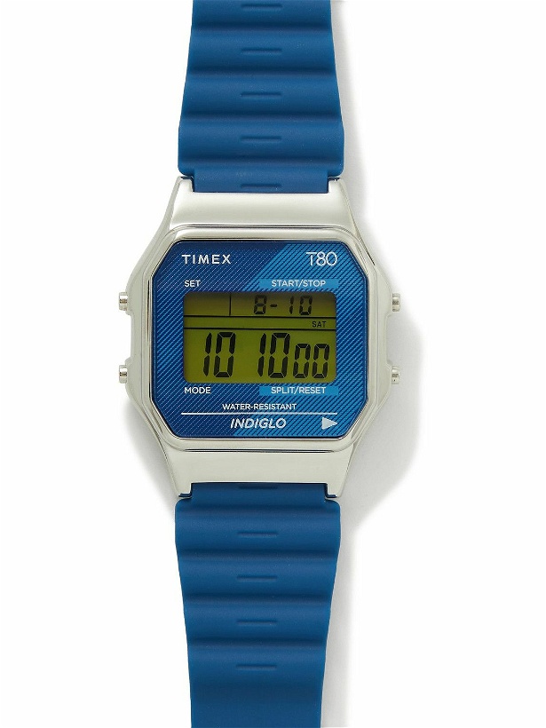 Photo: Timex - T80 34mm Stainless Steel and Rubber Digital Watch