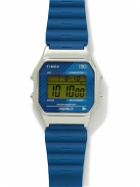 Timex - T80 34mm Stainless Steel and Rubber Digital Watch