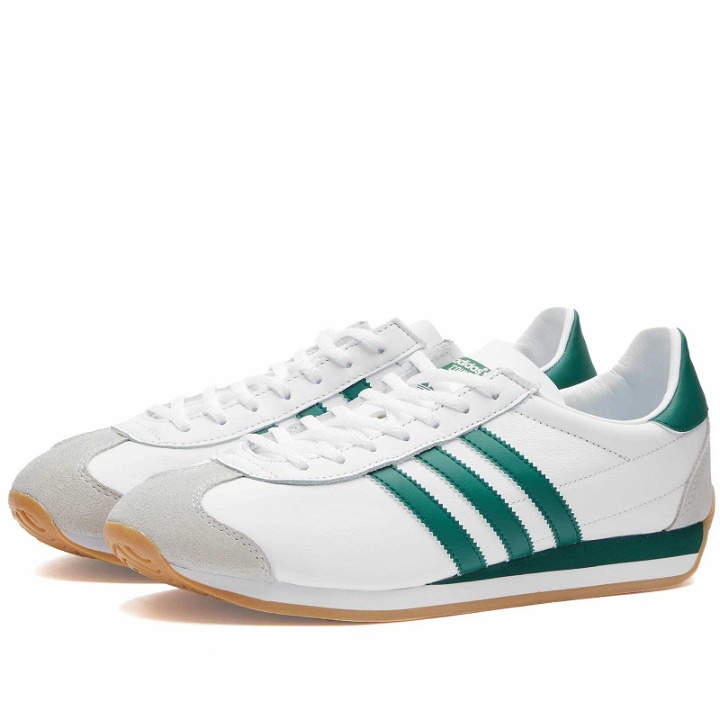 Photo: Adidas Men's Country OG Sneakers in White/Green