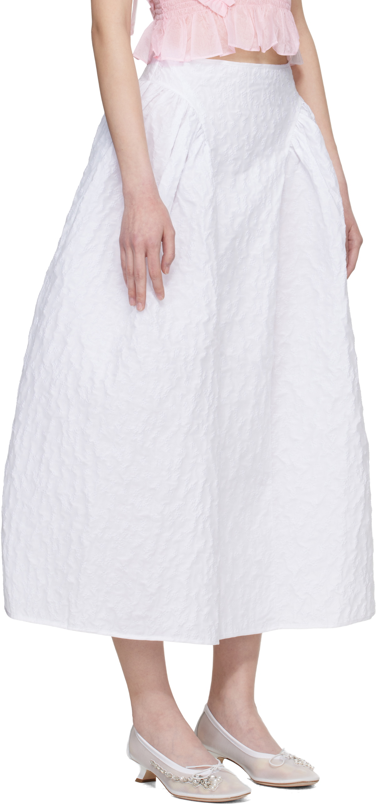 Cecilie Bahnsen White CBfabiola Midi Skirt