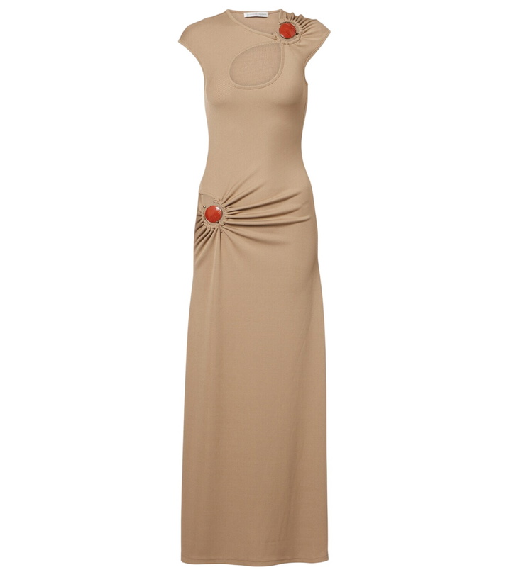 Christopher Esber White Hibiscus Embroidered Rib Midi Dress Christopher  Esber