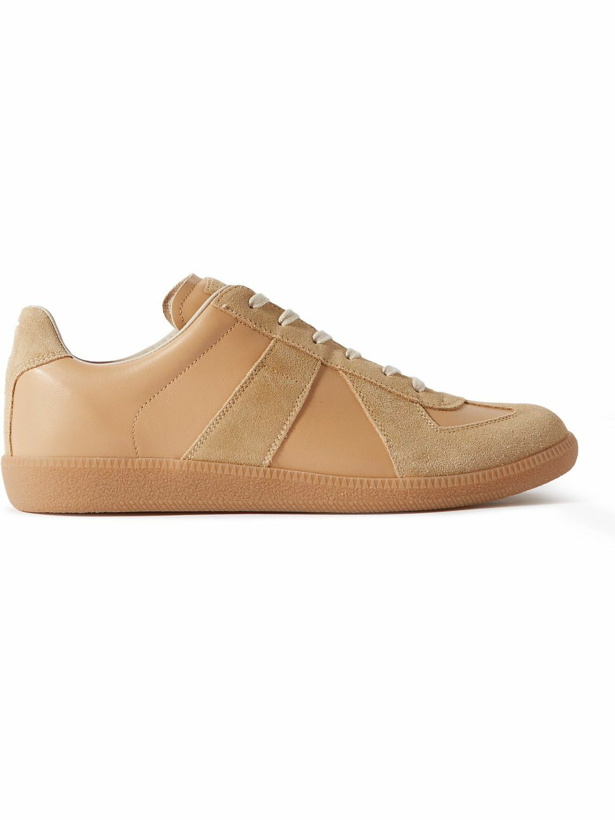 Photo: Maison Margiela - Replica Leather and Suede Sneakers - Neutrals